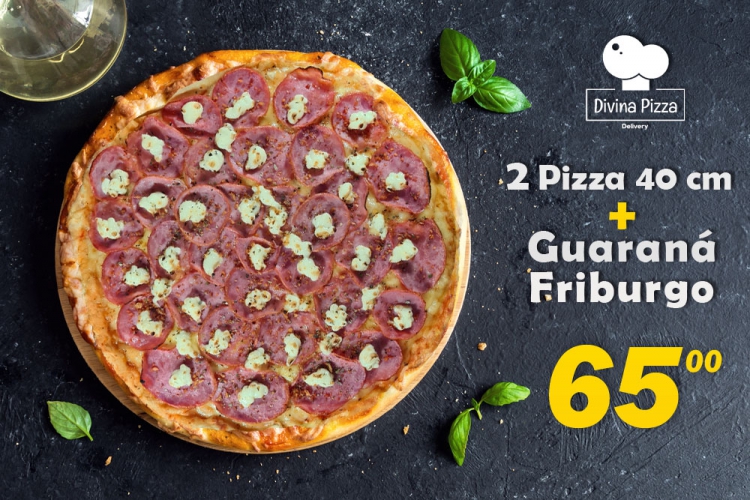 2 Pizzas 40cm + Guaraná Friburgo